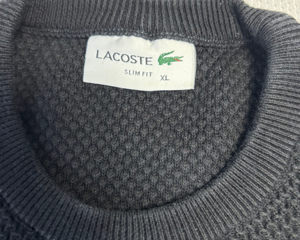 Lacoste Black Textured Knit Slim Fit Sweater