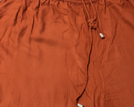 American Eagle Rust Smocked Waist Jogger Pants