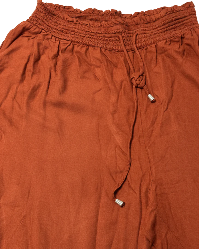 American Eagle Rust Smocked Waist Jogger Pants