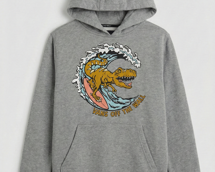 Vans Grey Surfing T-Rex Graphic Hoodie