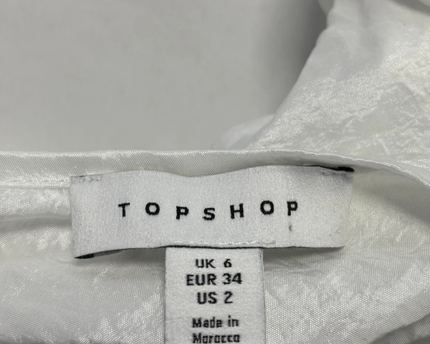 Topshop White Puff Sleeve Corset Style Crop Top