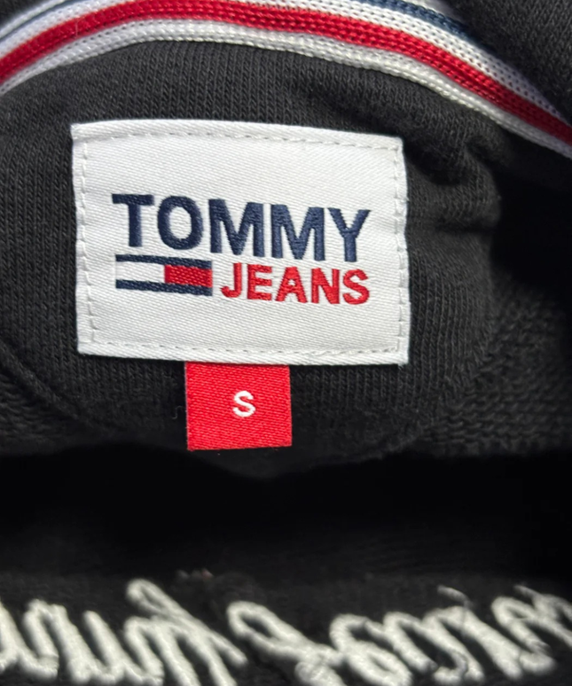Tommy Jeans Black Cropped Logo Hoodie