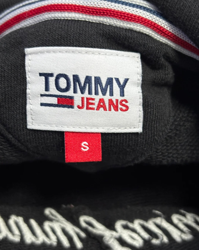 Tommy Jeans Black Cropped Logo Hoodie