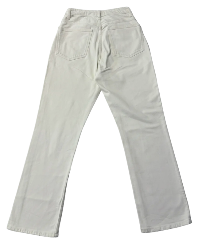 Zara White High-Rise Straight Leg Jeans