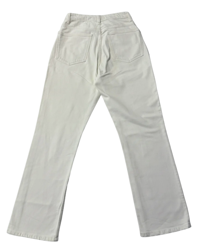 Zara White High-Rise Straight Leg Jeans