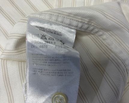 Hugo Boss White / Striped Long Sleeve Button Down Shirt
