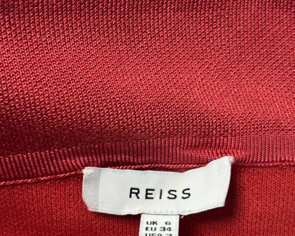 REISS Red Off-the-Shoulder Knit Sweater