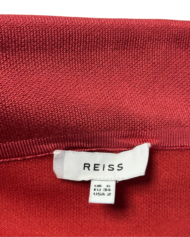 REISS Red Off-the-Shoulder Knit Sweater