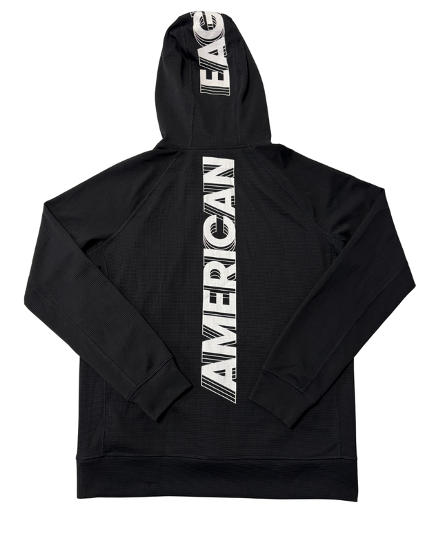 American Eagle Black Active Flex Graphic Pullover Hoodie