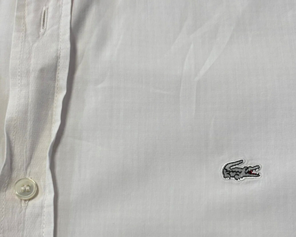 Lacoste White Regular Fit Long Sleeve Button-Down Shirt