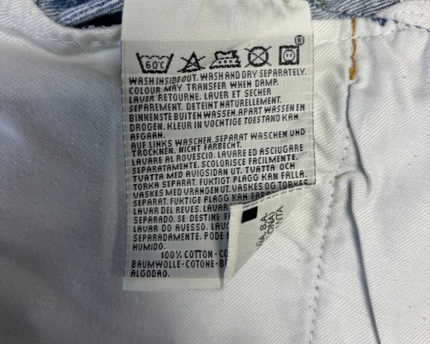 Levi's Blue 501 Raw Hem Denim Shorts