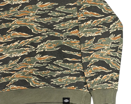 Dickies Green Camo Tiger Stripe Fleece Crew Neck Sweatshirt