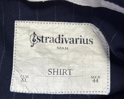 Stradivarius Navy Blue Pinstripe Utility Shirt Jacket