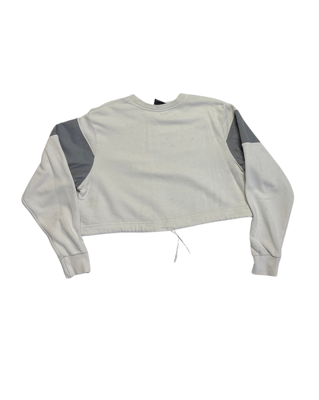 Nike Light Gray Swoosh Cropped Long Sleeve Crop Top