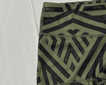 Lululemon Green Geometric Pattern Athletic Yoga Shorts