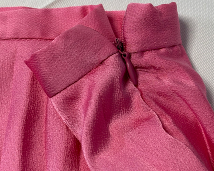 Reserved Pink Pleated Satin-Finish Midi Skirt