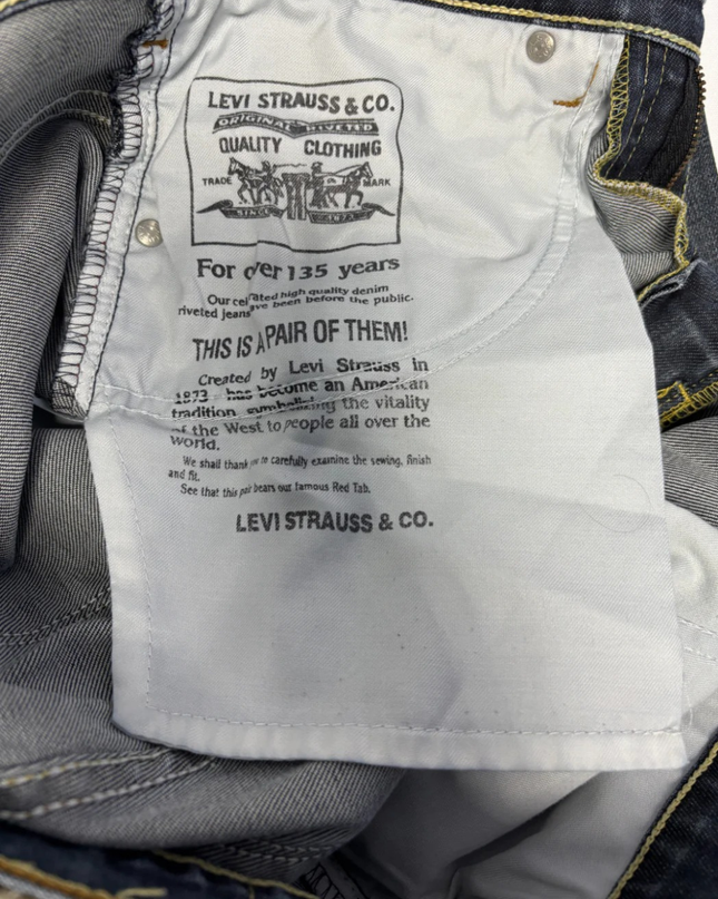 Levi's 504 Straight Fit Dark Blue Faded Denim Jeans