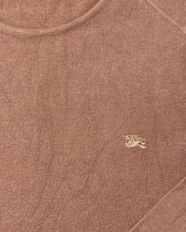 Burberry Dusty Rose Fine Knit Crew Neck Sweater