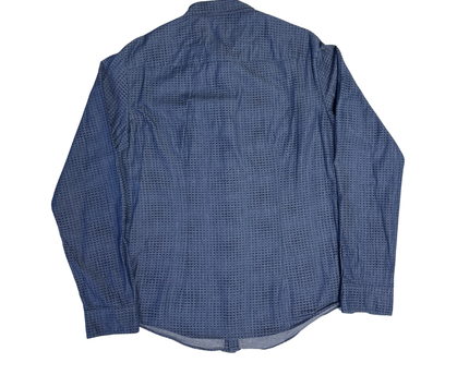 Armani Jeans Navy Micro Print Long Sleeve Shirt