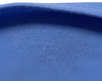 Blue Long-Sleeve V-Neck T-Shirt with Lace Pocket Detail