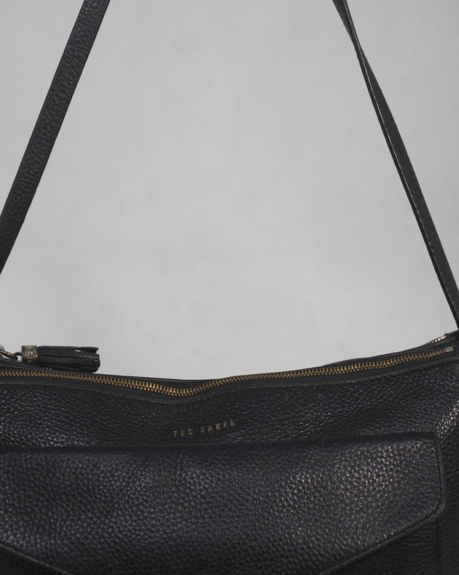 Ted Baker Black Pebbled Leather Crossbody Bag