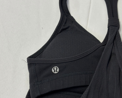 Lululemon Black Pleated Racerback Tank Top