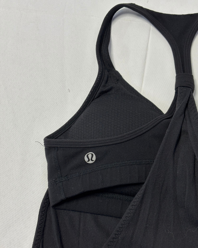 Lululemon Black Pleated Racerback Tank Top