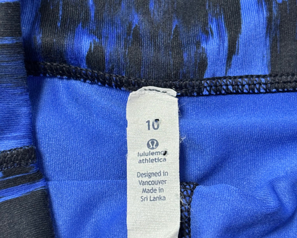 Lululemon Athletica Blue Abstract High-Rise Performance Shorts