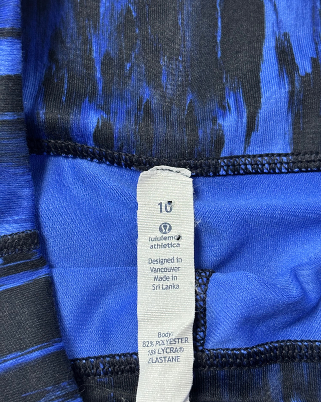 Lululemon Athletica Blue Abstract High-Rise Performance Shorts
