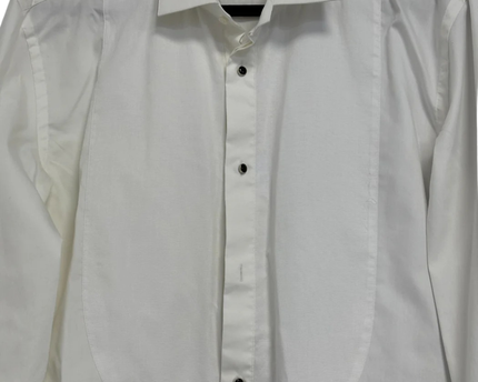 BOSS White Slim Fit Easy Iron Tuxedo Shirt