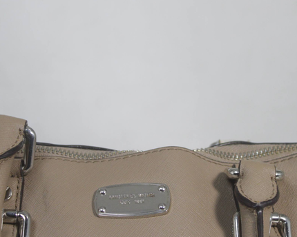 Michael Kors Beige Saffiano Leather Satchel Bag