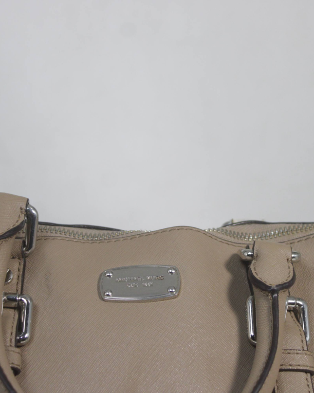 Michael Kors Beige Saffiano Leather Satchel Bag