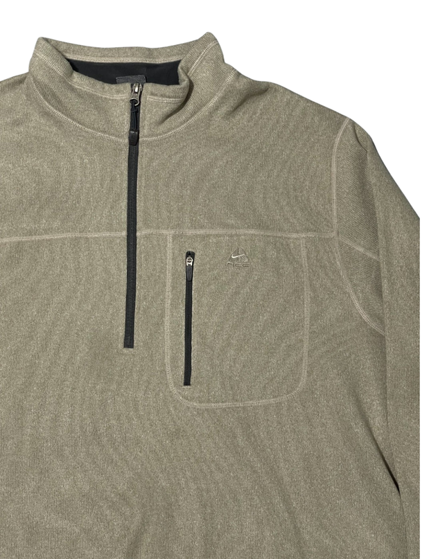 Nike ACG Beige 1/4 Zip Textured Fleece Sweater