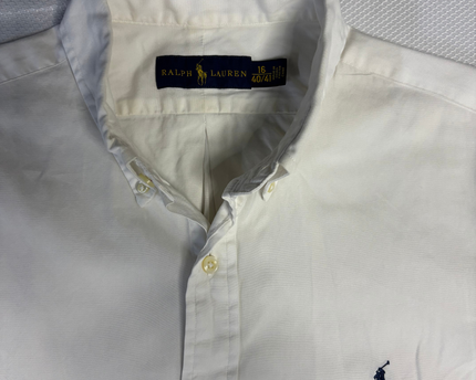 Ralph Lauren White Long Sleeve Button-Down Oxford Shirt