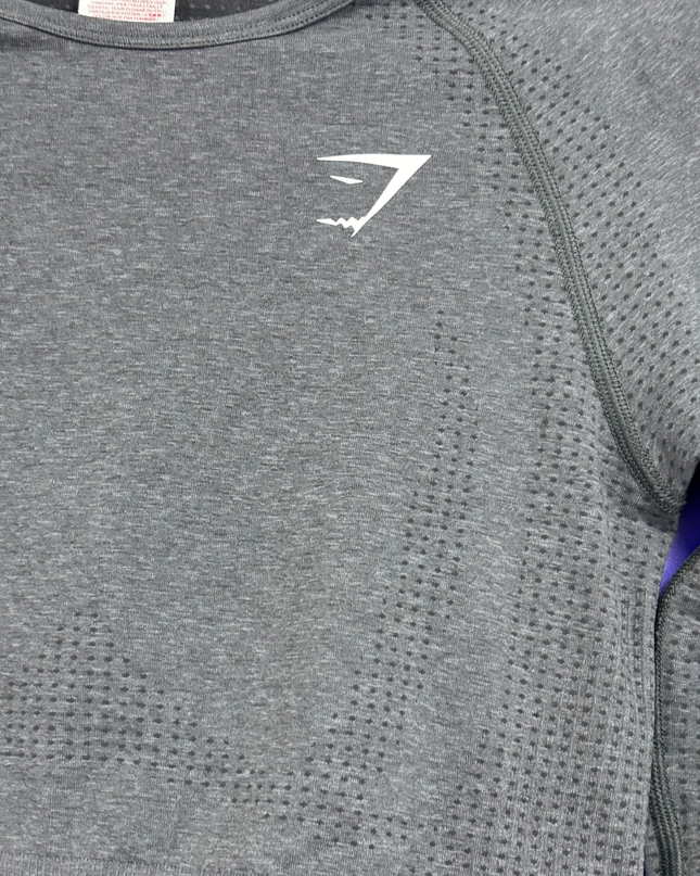 Gymshark Grey Seamless Long Sleeve Training Crop Top