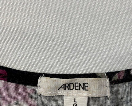 Ardene Black Floral Sleeveless Lace-Up Tank Top