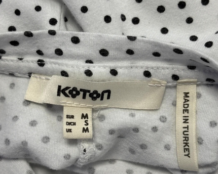 KOTON White with black polka dots Peplum Top