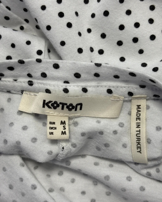 KOTON White with black polka dots Peplum Top