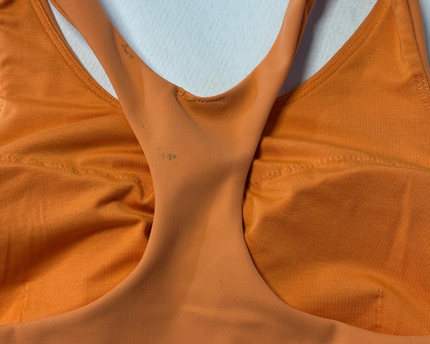 Lululemon Orange High-Neck Racerback Sports Bra