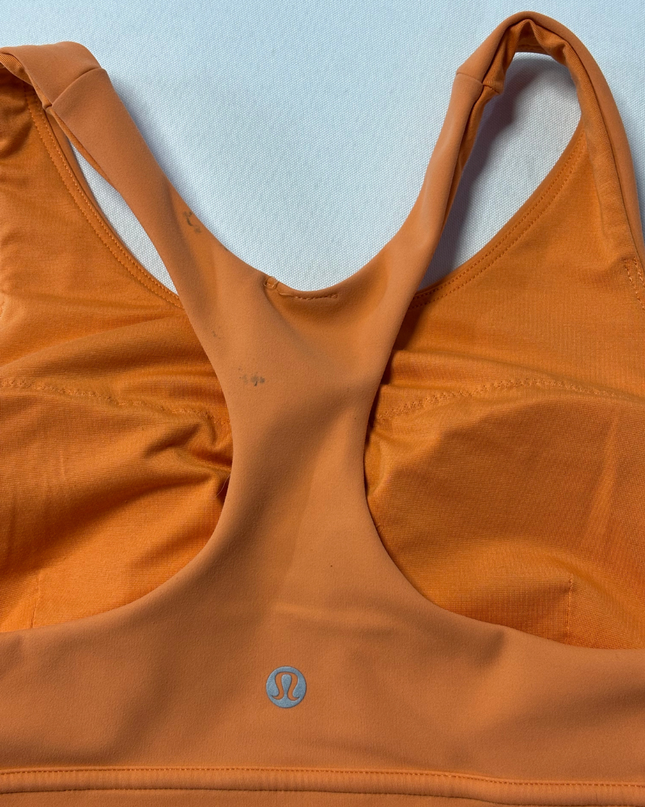 Lululemon Orange High-Neck Racerback Sports Bra