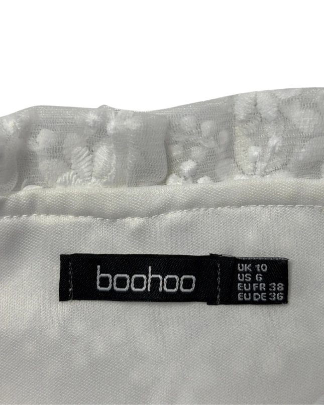 Boohoo White Floral Lace Bustier Crop Top