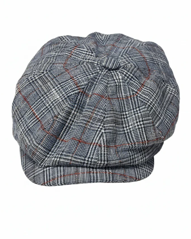 Stetson Blue Checkered Newsboy Cap