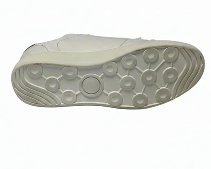 LEFTMAN White and Gold Low Top Sneakers