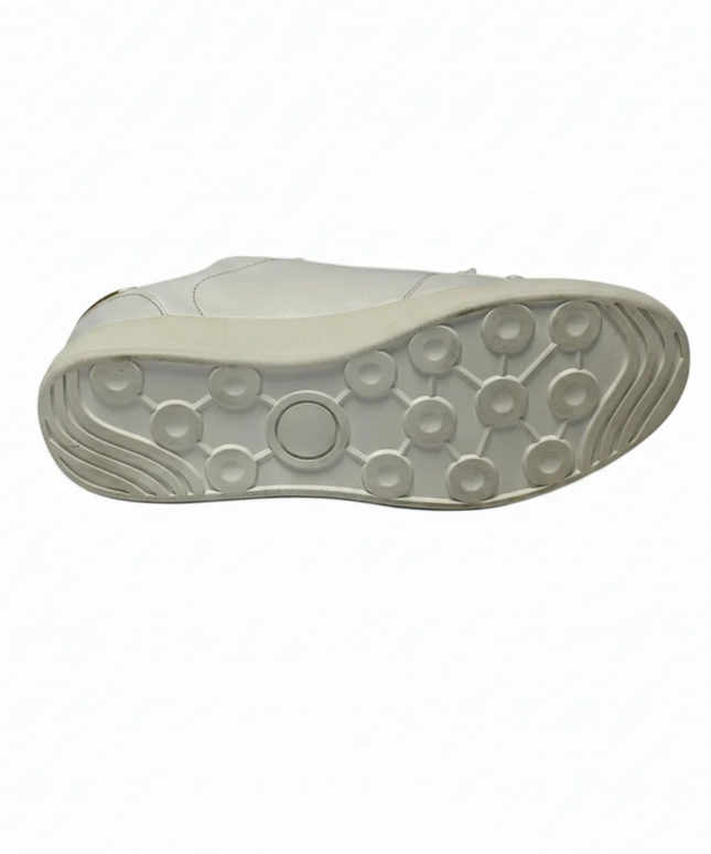 LEFTMAN White and Gold Low Top Sneakers