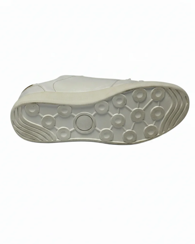 LEFTMAN White and Gold Low Top Sneakers