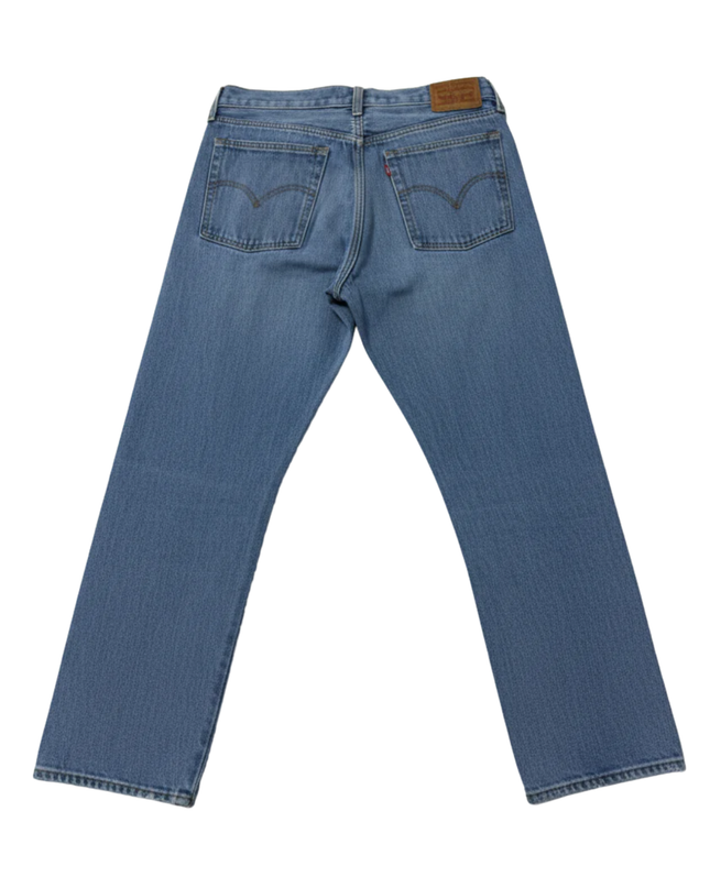 Levi's Blue Wedgie Straight Raw Hem Jeans