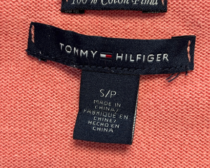 Tommy Hilfiger Coral Pima Cotton V-Neck Button-Front Cardigan