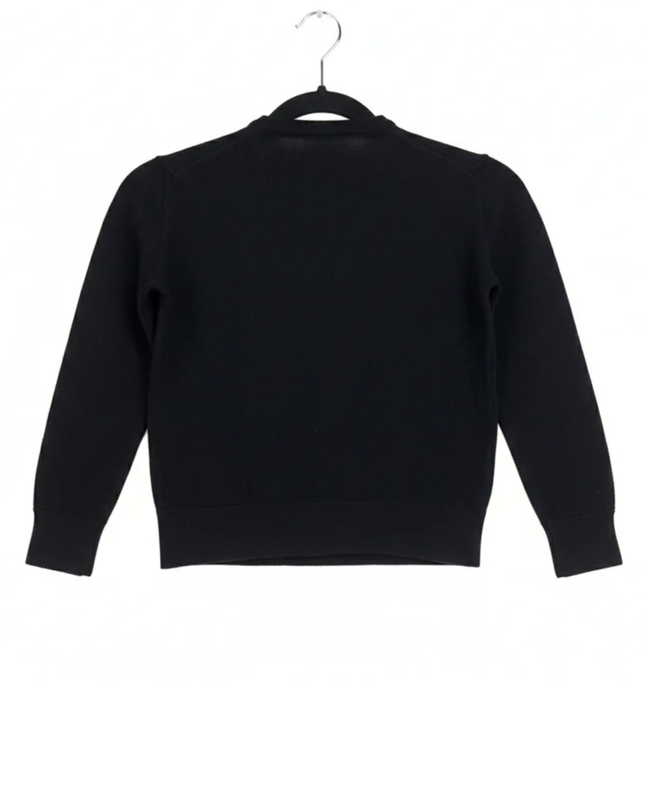 Zara Man Black Extrafine Wool Crewneck Sweater