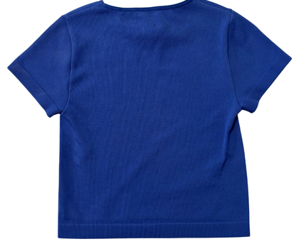 H&M Blue Ribbed Short Sleeve T-Shirt