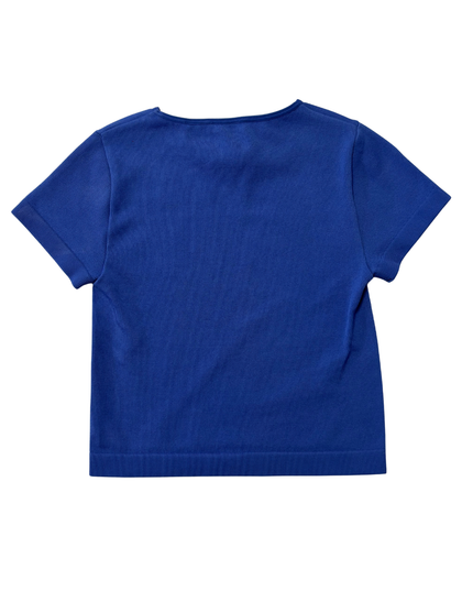 H&M Blue Ribbed Short Sleeve T-Shirt